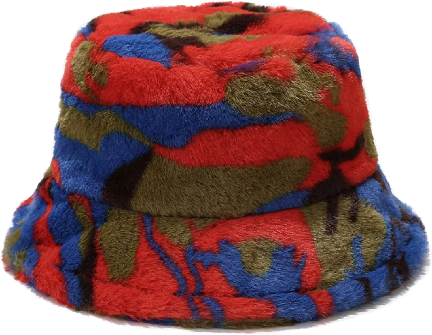 Umeepar Winter Faux Fur Fuzzy Bucket Hat Fluffy Warm Hat for Women Men