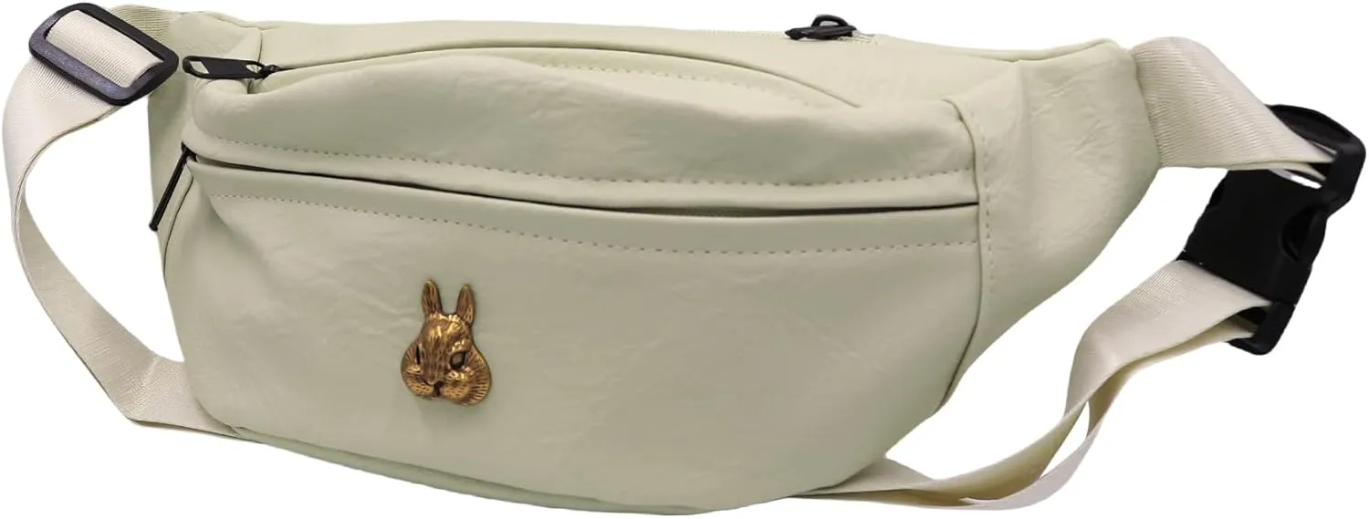 Unisex Leather Belt Bag Fanny Pack for Women Men Black Sling Chest Bag Fashion Crossbody Shoulder Bag