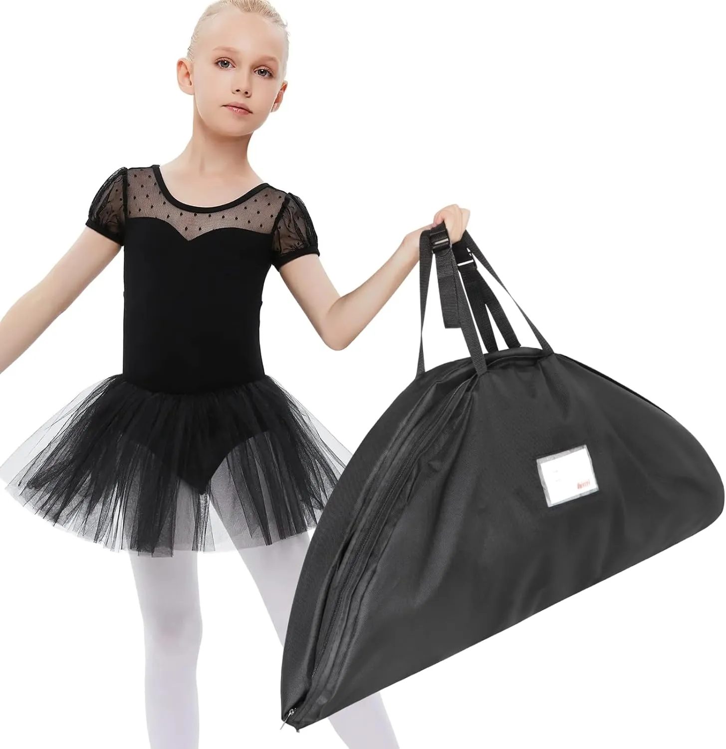 Univivi Tutu Dance Costume Garment Bag, 40 Inch Foldable Garment Bags for Hanging Clothes, Dress Up Storage Bag with Full Zipper for Children Girls