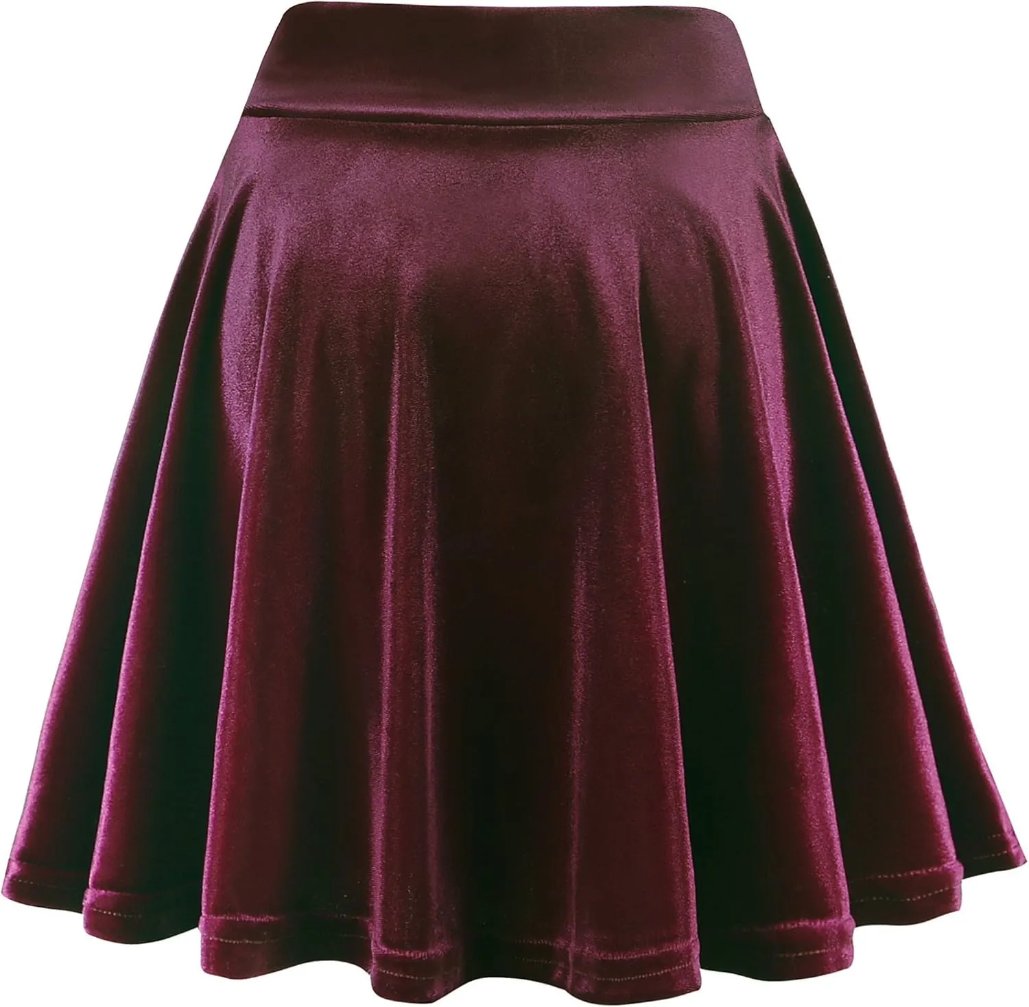 Urban CoCo Women's Vintage Velvet Stretchy Mini Flared Skater Skirt