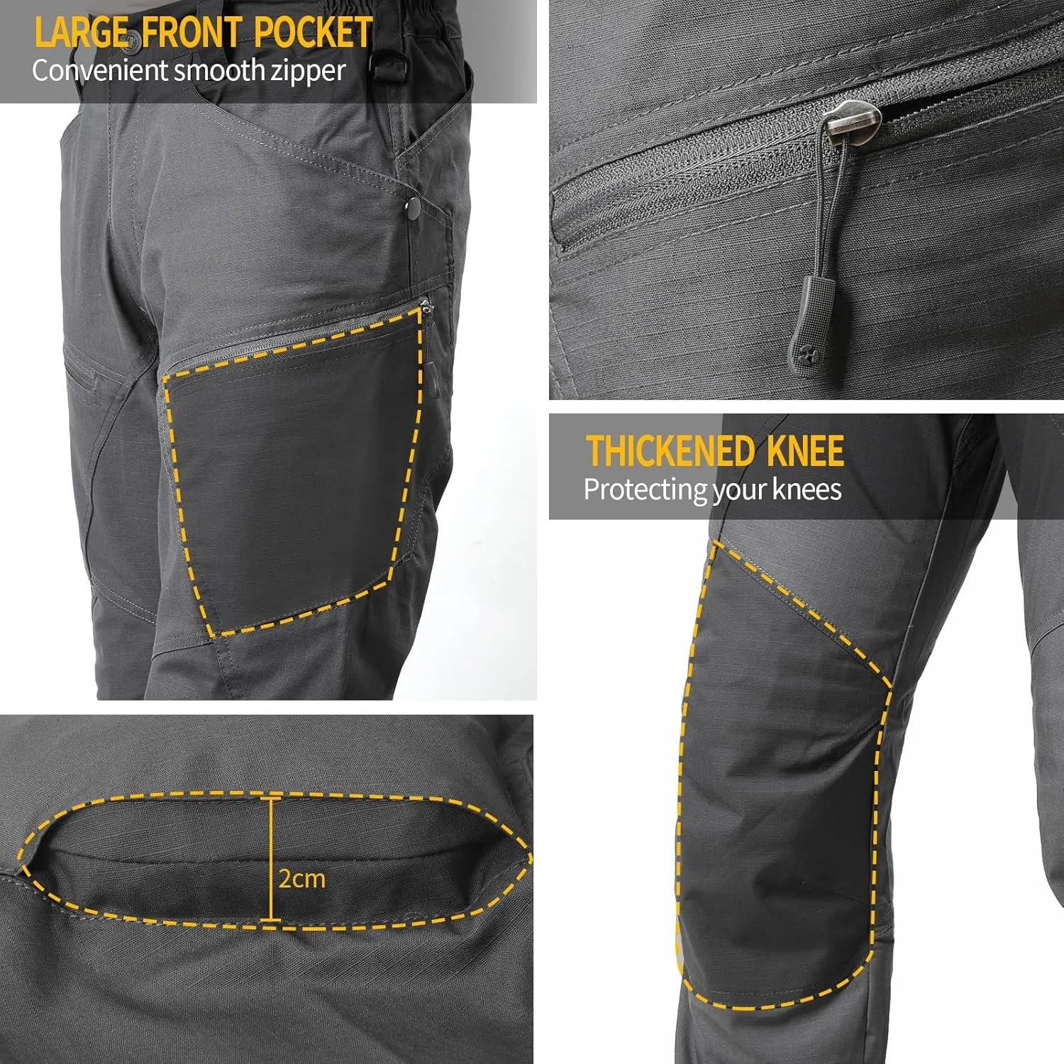 Urban Pro Men's Tactical Cargo Pant Waterproof Ripstop Durable Multi-Pocket Lightweight Work Hiking Outdoor