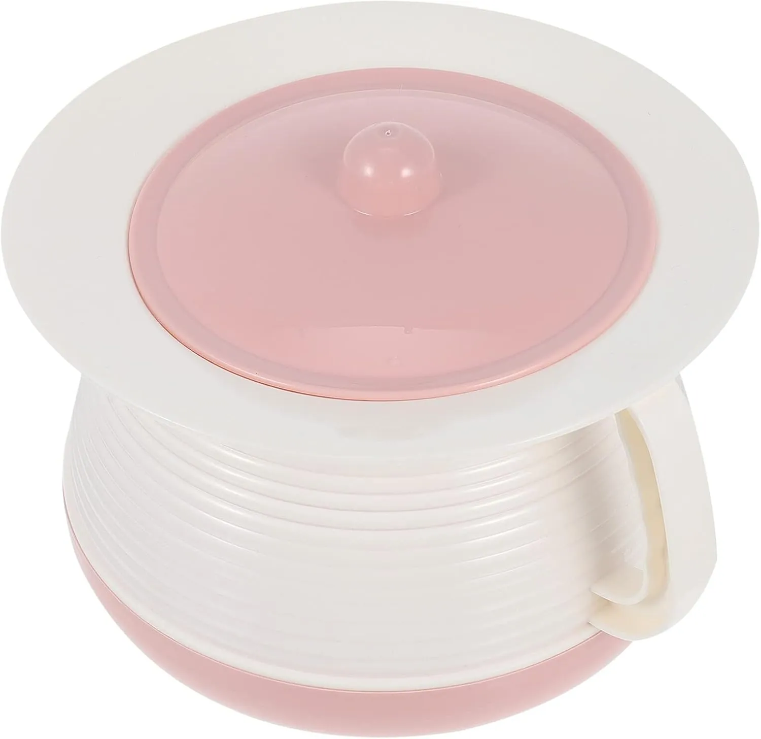 Urinal Chamber Pot Portable Toilet with Lid and Handle Plastics Potty Urine Bucket Bottle Emergency Toilet Pot Night Urine Container for Woman Elderly Pink