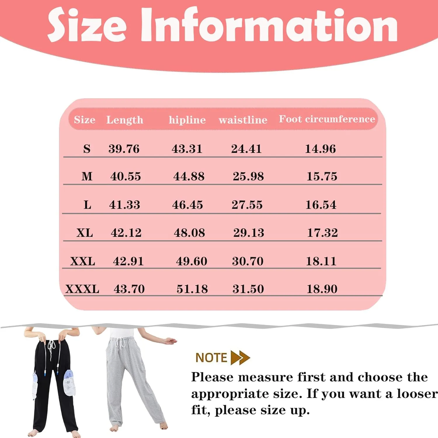 Urine Bag Holder Pants with Zippered Pockets,Incontinence Catheter Pants,Urine Bag Holder Trousers for Nephropathy Nephrostomy,Cystostomy,Eelderly