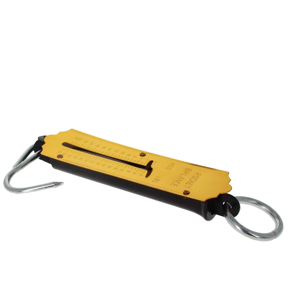 Utoolmart Spring Balance Hanging Hook Handheld Metal Weighing Force Scale Kilo & LBS 25KG Weighing Scale for People in Family, or for Outdoor use.