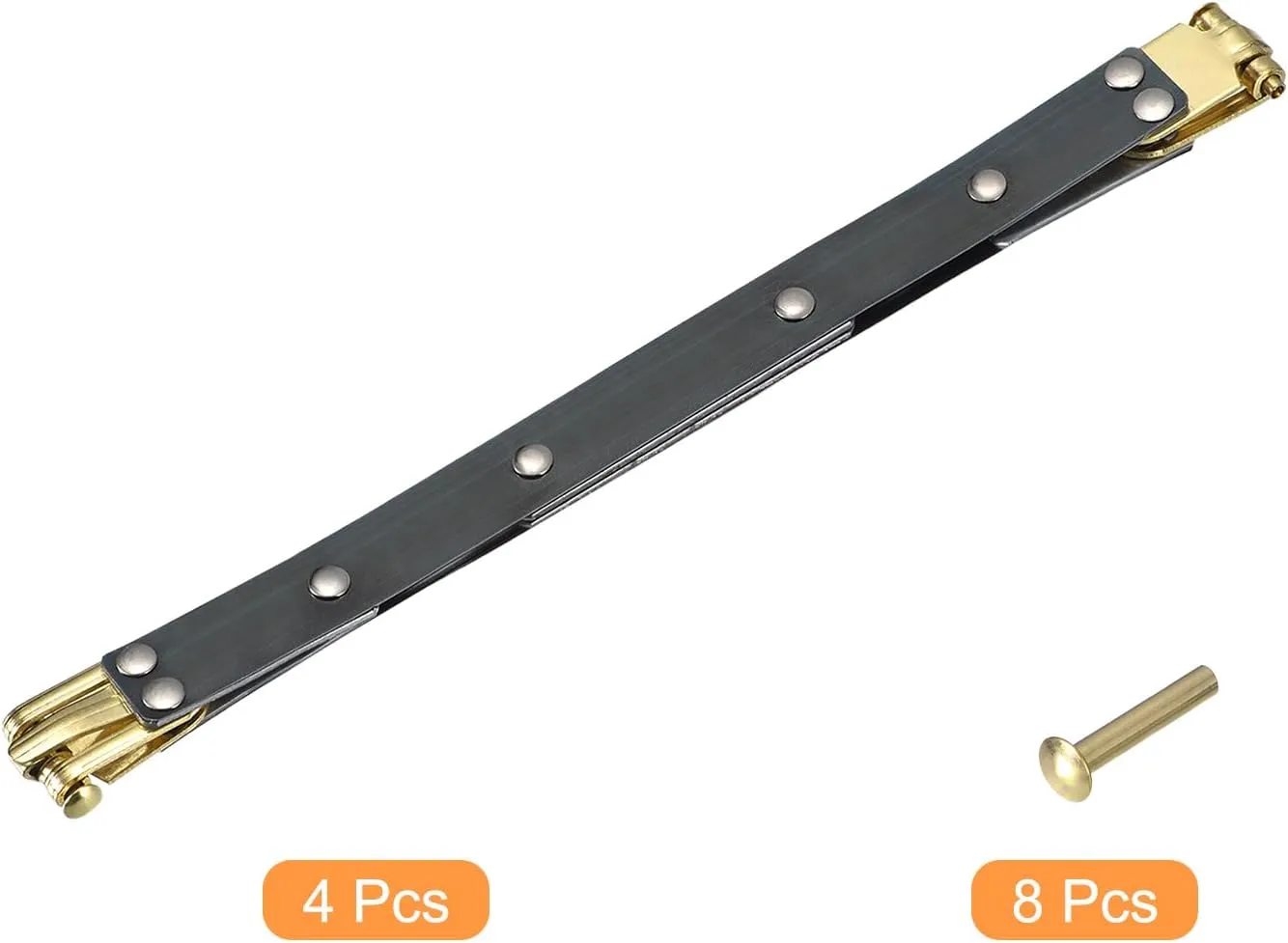 uxcell Metal Internal Flex Frames, 4Pcs 8.66"x0.55" Hexagon Lock Frame Kiss Lock Clasp Bag Frame Hardware Replacements for DIY Purse Handle Bag Making Sewing Craft Carpet