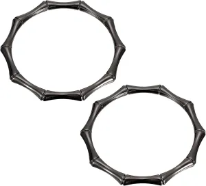 uxcell Metal Round Bamboo Handbag Handle, 2Pcs 4.33" Purse Handles Frame Replacement for Purse Making DIY Craft, Dark Grey