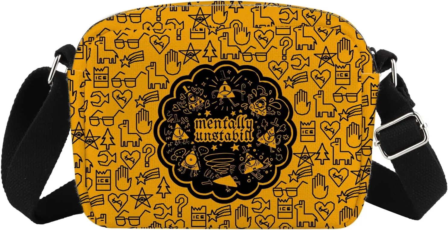 VAMSII Bill Horizontal Crossbody Bag G Inspired Gift Bill Mentally Unstable Merch