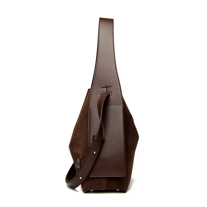 VANDERWAH Vintage Bucket Bag Light Shoulder Crossbody Bags for Women Luxury Personality Design Large Casual Commuting Tote Bag