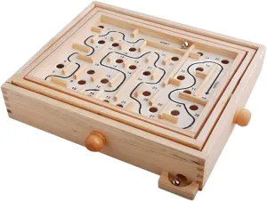 VANZACK Wooden Bead Maze Puzzle for Educational Game Encouraging Problem Solving Logic Skills Safe Material for Boys Ages