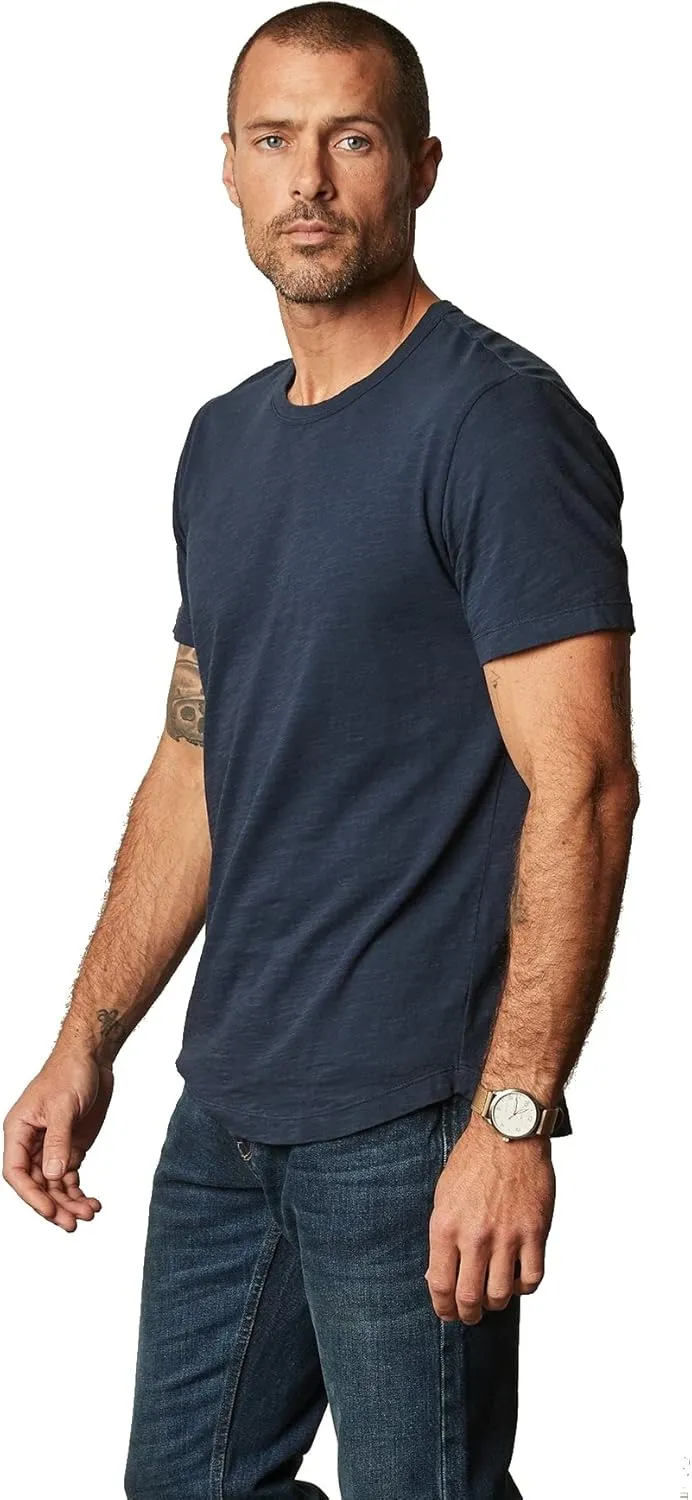 Velvet by Graham & Spencer Men's Amaro Rounded Hem Ss Crew