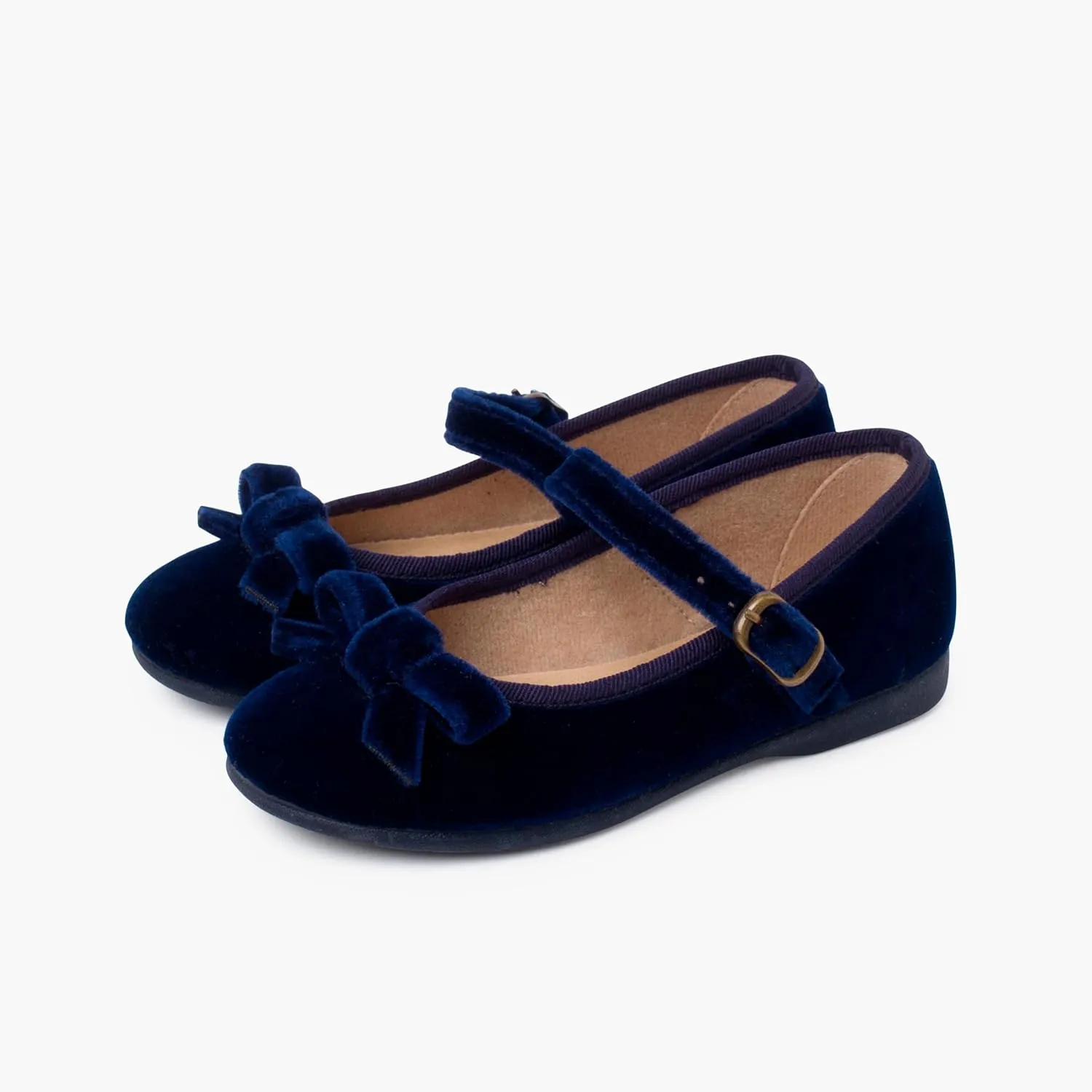 Velvet Mary Janes Girls with Bow