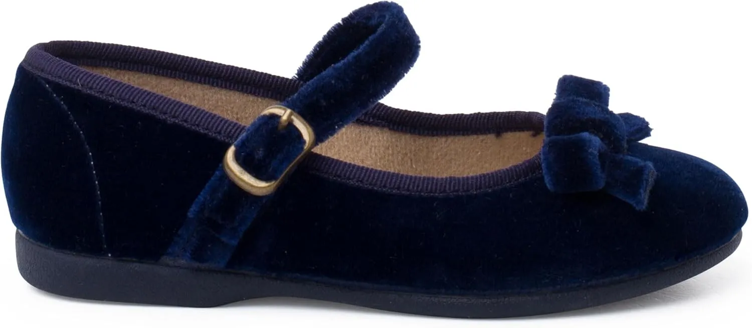 Velvet Mary Janes Girls with Bow