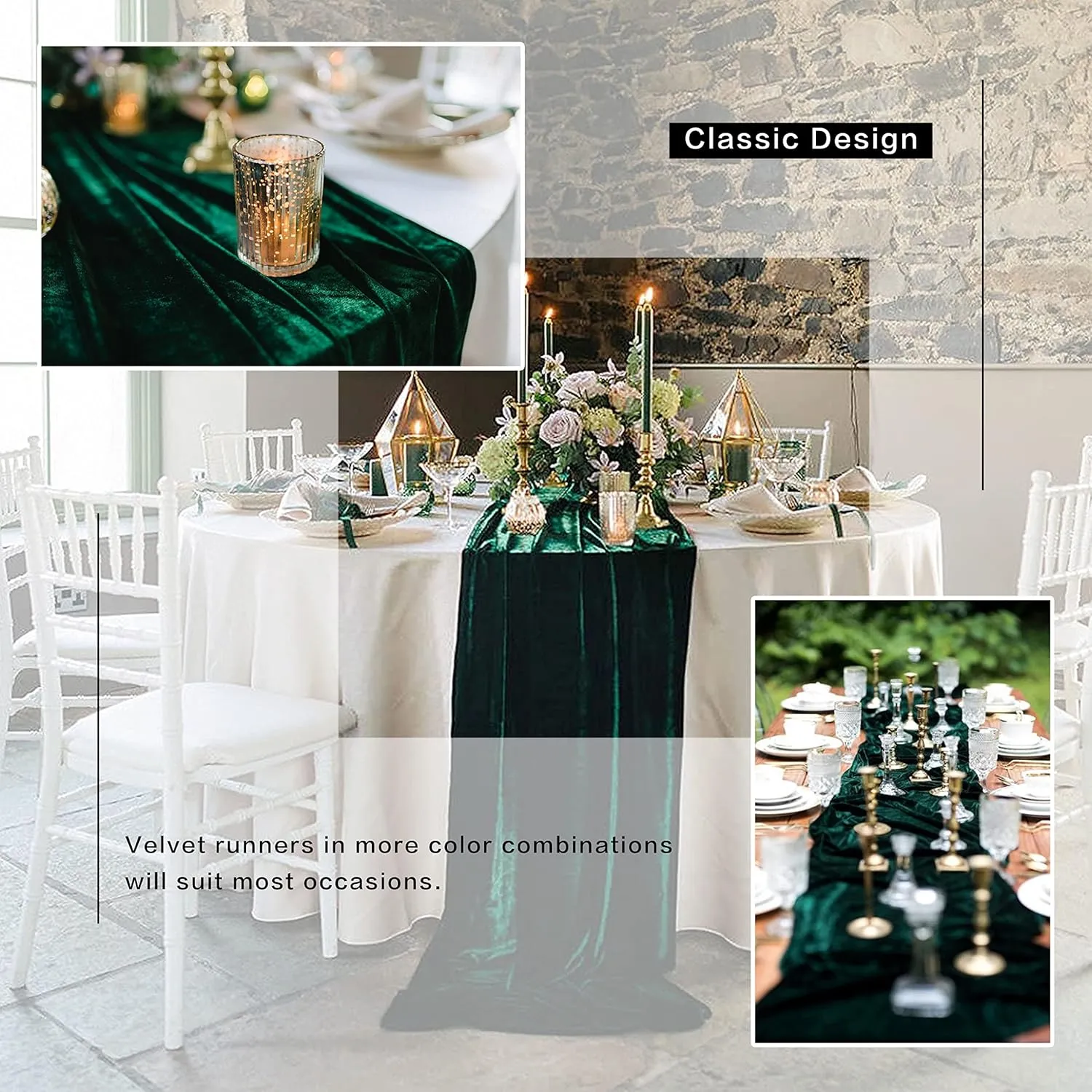 Velvet Table Runner, 10ft Luxurious Wedding Reception Decorations Soft Velvet Fabric Table Linen Overlay for Party (20 x 120 inch, Dusty Rose)