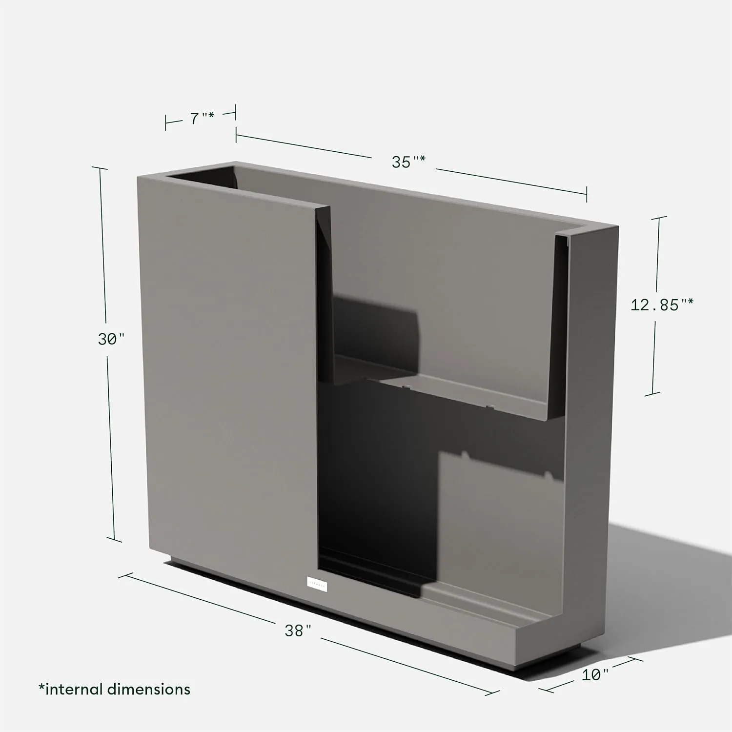 Veradek Block Series Span Plastic Planter - Tall Rectangular Planter for Indoor or Outdoor Patio/Porch | Durable All-Weather with Removable Insert Bucket | Modern Design for Plants, Flowers, Garden