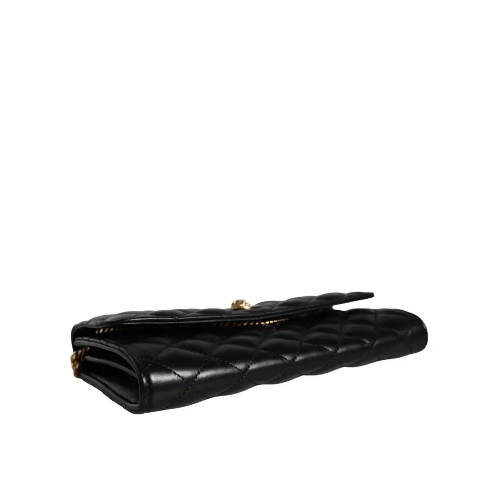 Versace Black Quilted Nappa Leather Crossbody Shoulder Bag