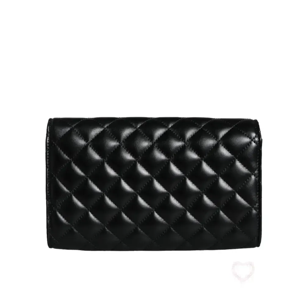 Versace Black Quilted Nappa Leather Crossbody Shoulder Bag