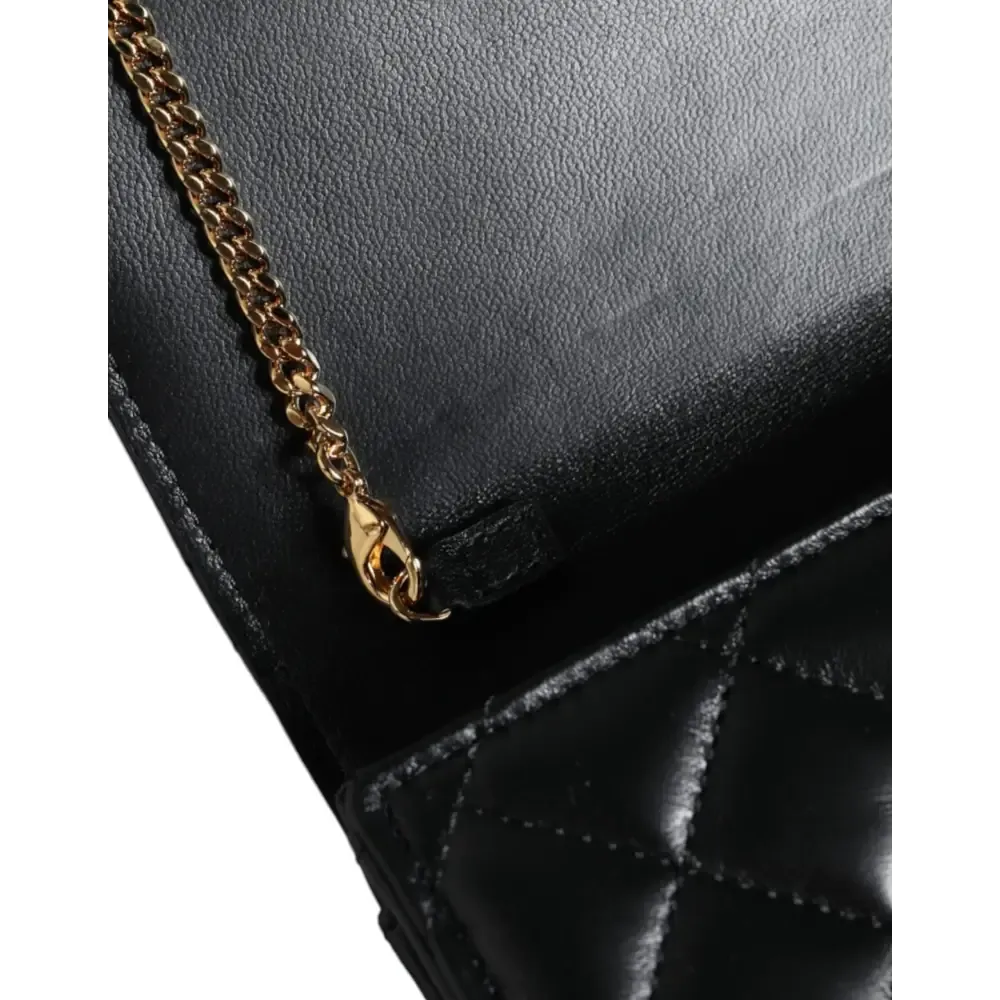 Versace Black Quilted Nappa Leather Crossbody Shoulder Bag