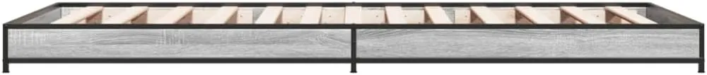 vidaXL Bed Frame Grey Sonoma Engineered Wood, Metal, Plywood Twin Tough