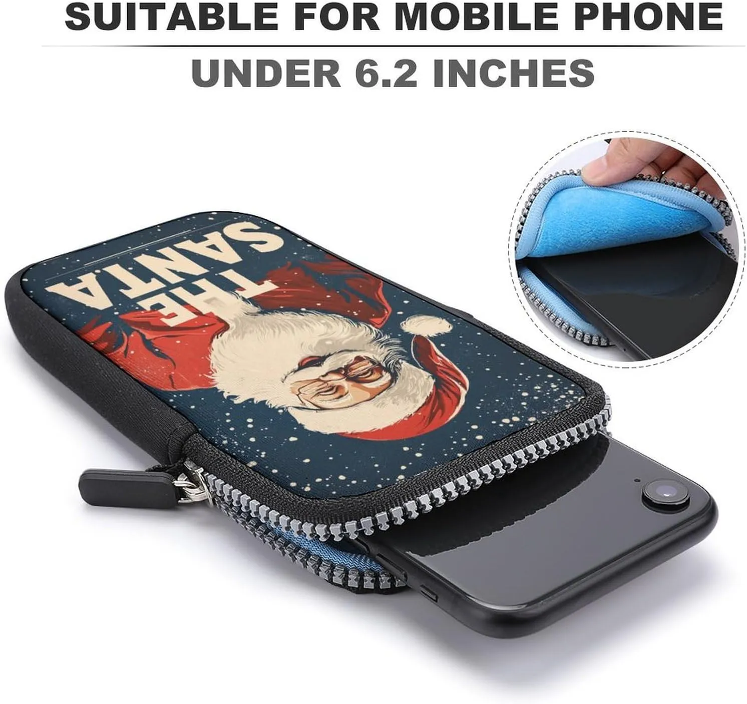 Vintage Christmas Bells Crossbody Mobile Phone Bag Smartphone Bag With Adjustable Strap