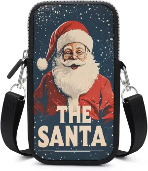 Vintage Christmas Bells Crossbody Mobile Phone Bag Smartphone Bag With Adjustable Strap