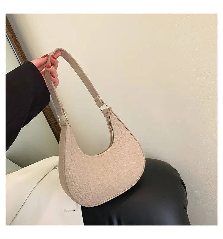 Vintage Korean Solid Dumpling Underarm Bag