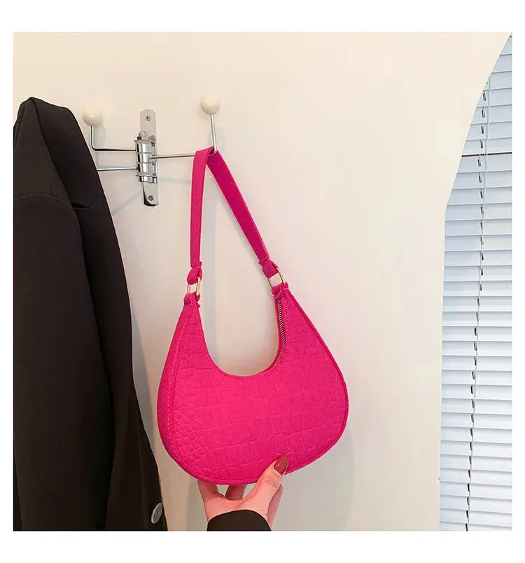 Vintage Korean Solid Dumpling Underarm Bag