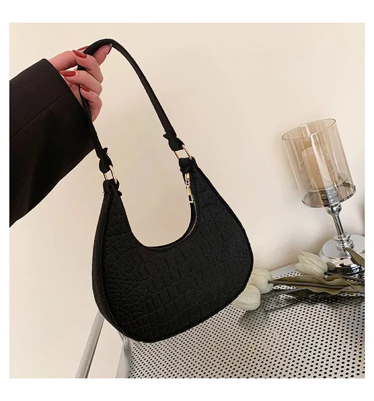 Vintage Korean Solid Dumpling Underarm Bag