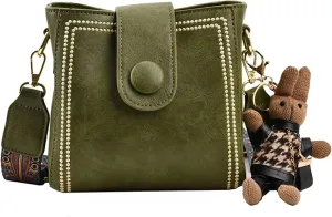 Vintage Retro Small Water Bucket Bag Crossbody Bags for Women Vintage Fashion Bag With Adjustable Wider Shoulder Strap
