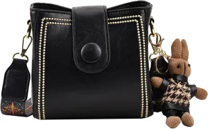 Vintage Retro Small Water Bucket Bag Crossbody Bags for Women Vintage Fashion Bag With Adjustable Wider Shoulder Strap