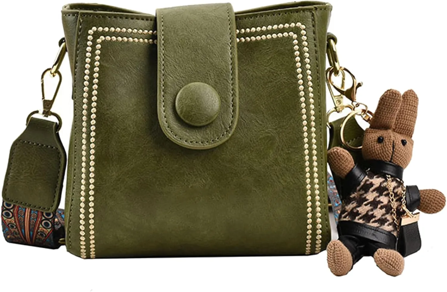 Vintage Retro Small Water Bucket Bag Crossbody Bags for Women Vintage Fashion Bag With Adjustable Wider Shoulder Strap