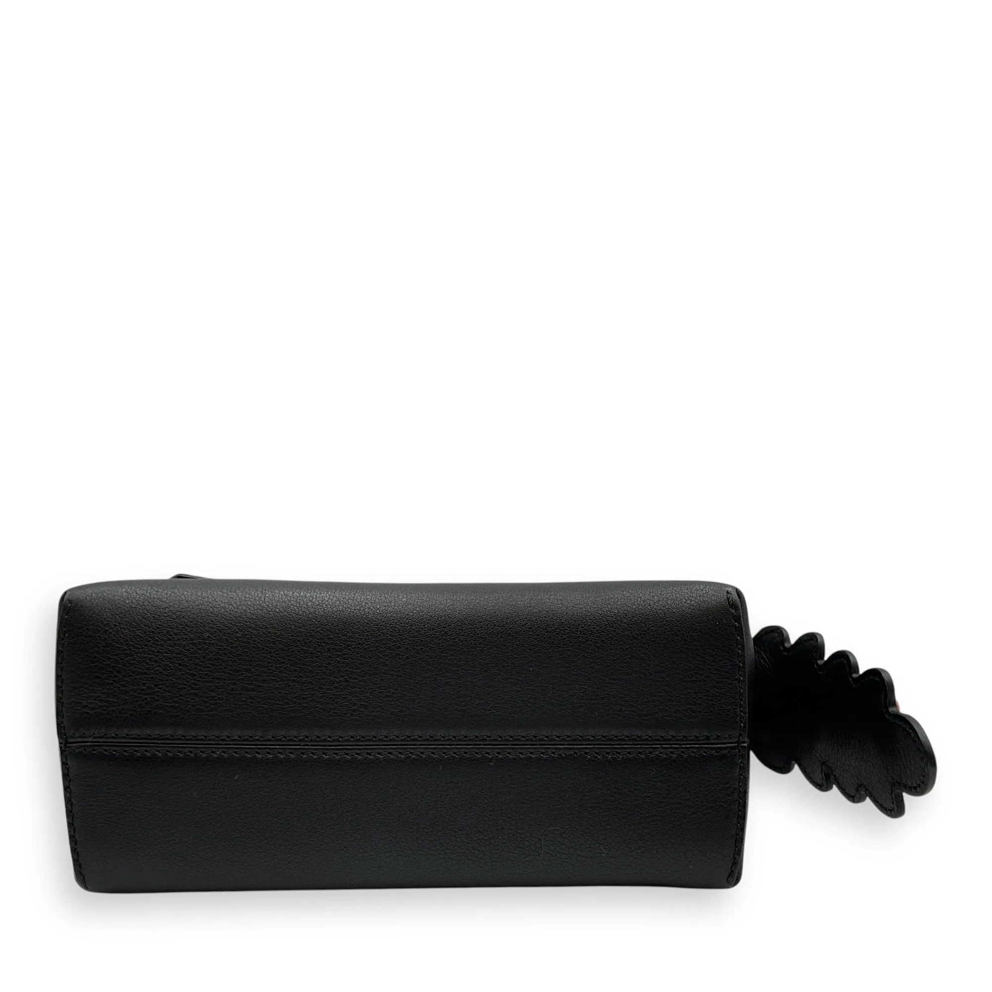 Vitello Dolce Croc Tail Flowerland Studded by the way Boston bag Mini Black Crossbody Bag in Snakeskin Nappa, Silver hardware