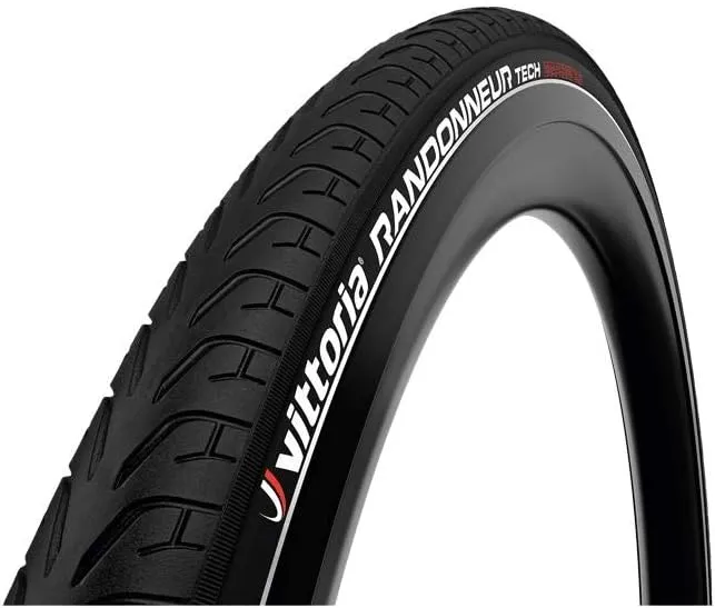 Vittoria Randonneur Tech G2.0 Clincher (with reflect) [Randonneur Tech G2.0 (Rigid)] All Black Reflective Sidewall [Casing: Nylon 33TPI]