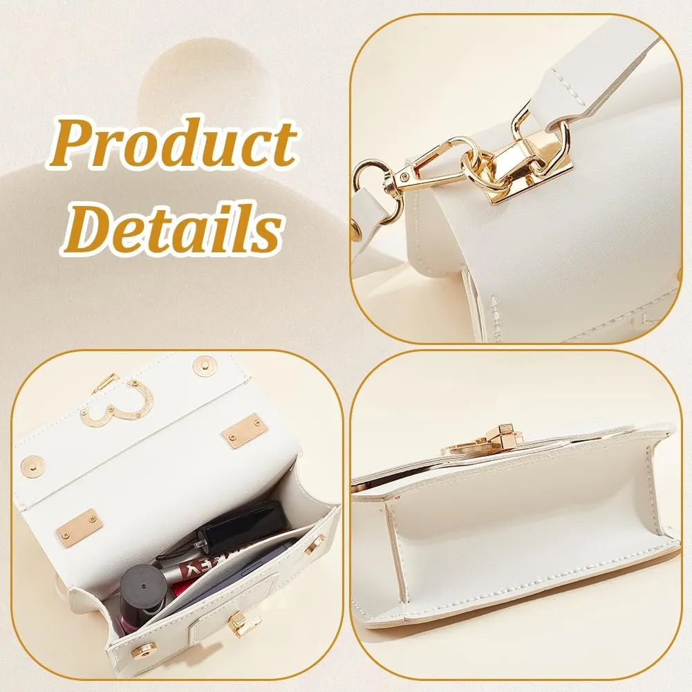 WADORN DIY Crossbody Bag Kits, PU Leather Purse Making Kit Sewing Shoulder Bag Kit with All Tool Set for Birthday Holiday Day Gift, 7.87x4.72x2.76inch (White)