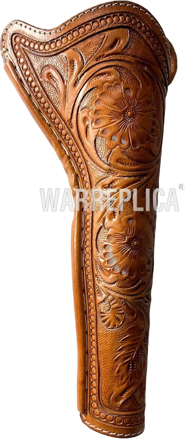 warreplica Leather Western Gun Holster Fits Colt Uberti Pietta Traditions Black Powder Model 1851 1861 Navy 1860 Old Army Cowboy Holsters for Revolvers 7 to 8 Inch Barrel