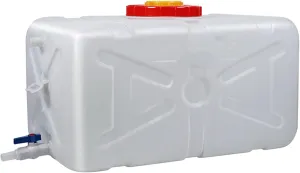 Water Tank 110L BPA Free Water Storage Carrier Jug for Camping Outdoor Hiking Emergency White Horizontal Water Tank，Portable Water Container with Tap