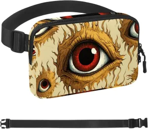 Waterproof Fanny Pack Black Belt Bag with Adjustable Strap for Women and Men,Halloween Horror Eyeballs a Crossbody Fanny Bag with Zipper for Hiking Running Travel