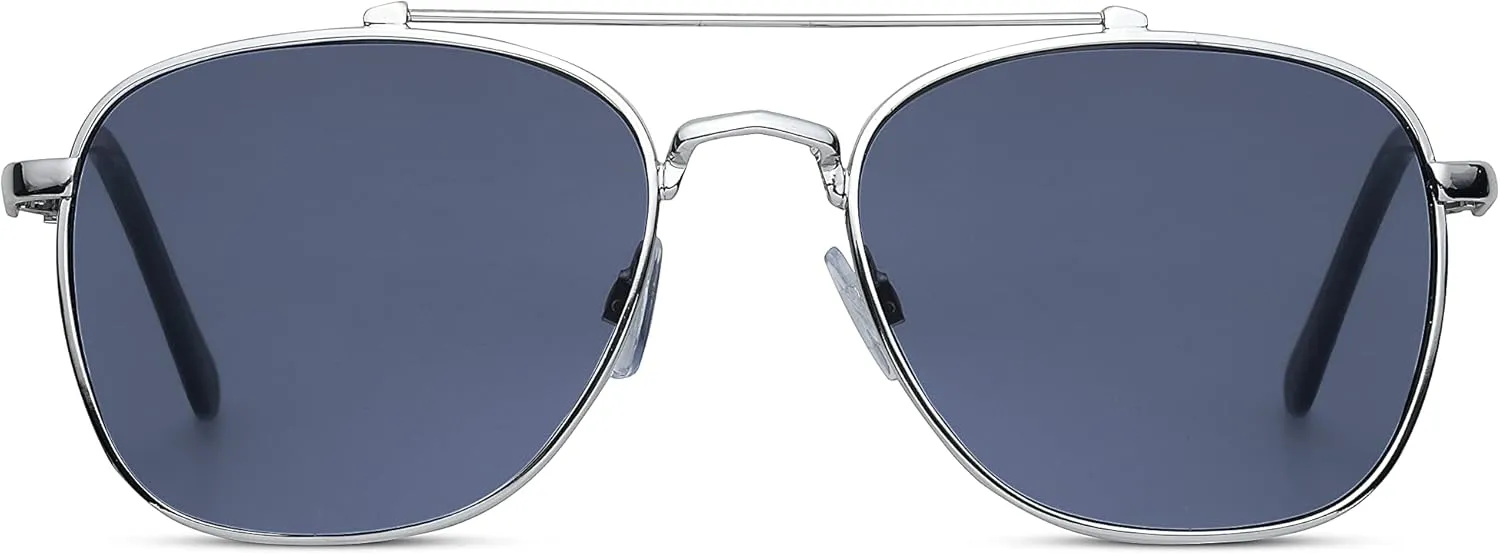 Weatherproof Vintage Designer Sunglasses for Men, UV400 Protection, Durable Metal Square Aviator Frame
