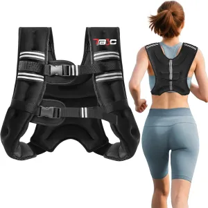 Weighted Vest Woman Men, 6/8/12/16/20/25/30LB Weight Vest for Walking Jogging Workout, Running Vest with Reflective Stripe for Fitness Weight Loss Strength Training