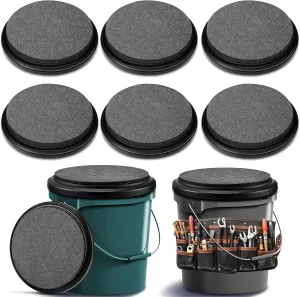 Wenqik 6 Pieces 5 Gallon Buckets Seat 360-degree Swivel Seat Black Padded Lid with Soft and Thick Cushion for Outdoor Sport Skiing Camping Fishing Picnic Indoor Not Include Bucket