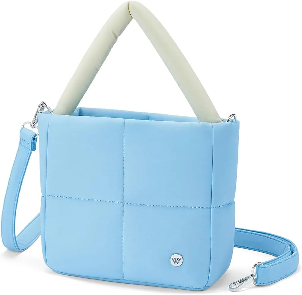 WESTBRONCO Puffer Crossbody Bags for Women, Nylon Quilted Shoulder Purse Designer Handbags with Adjustable & Detachable Strap