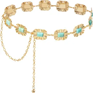 Western Waist Chain Belts for Women Metal Concho Belt Adjustable Boho Country Link Belts