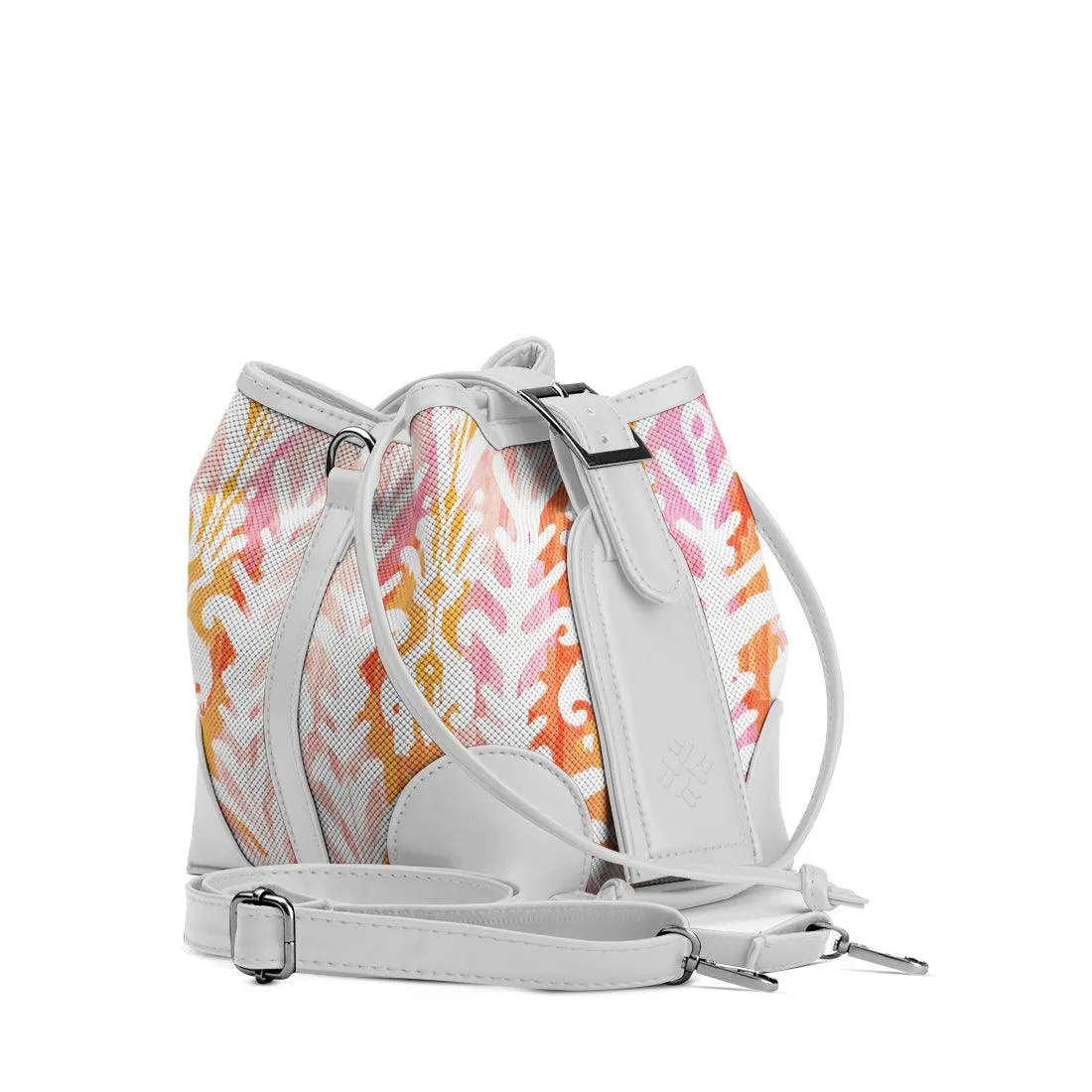 White Bucket Bags Rose ikat