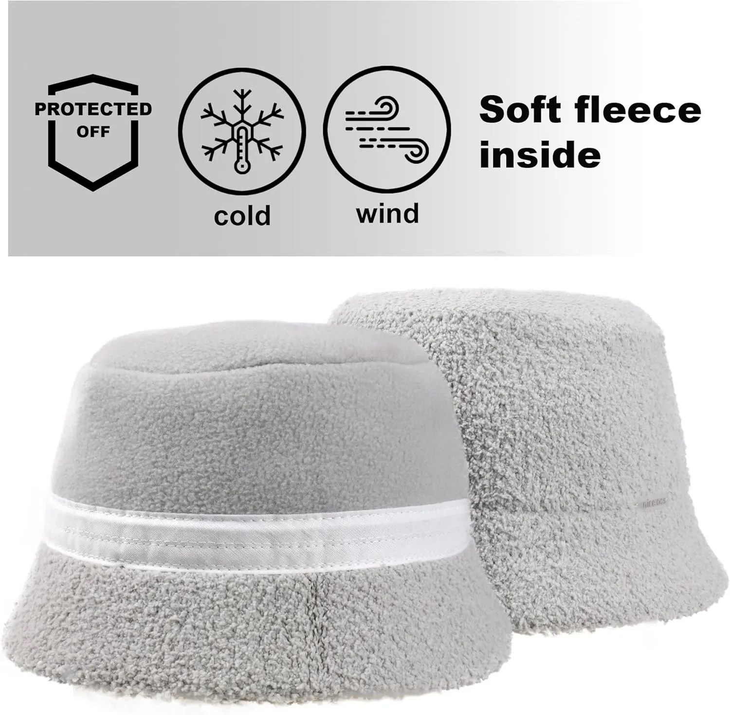 White Fuzzy Bucket Hat for Women - Winter Faux Fur Bucket Hat - Fluffy Sherpa Bucket Hats for Women