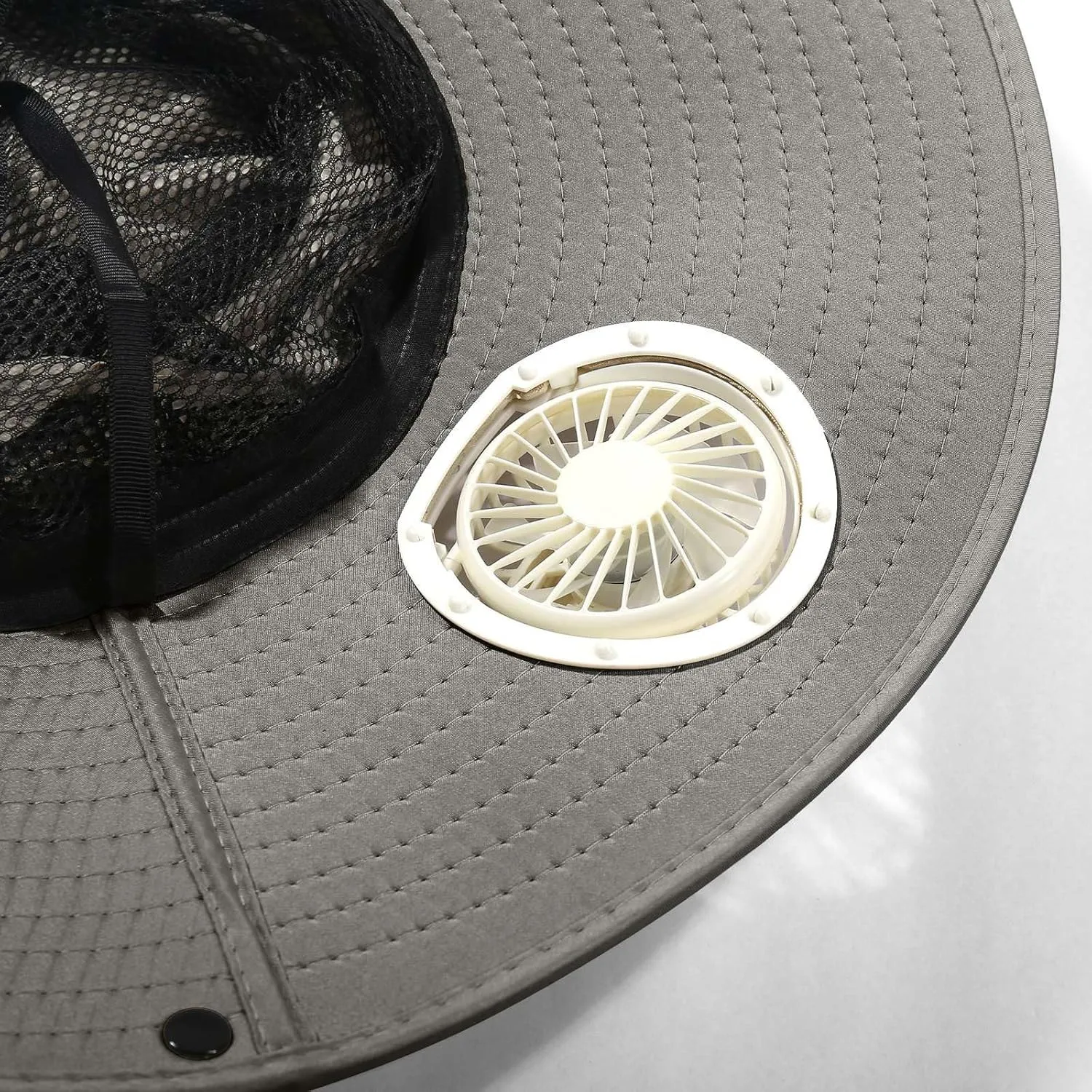 Wide Brim Solar Fan Outdoor Fishing Hat-Solar & USB Charging Big Head, Outdoor Fishing Sun Hat with Removable for Men