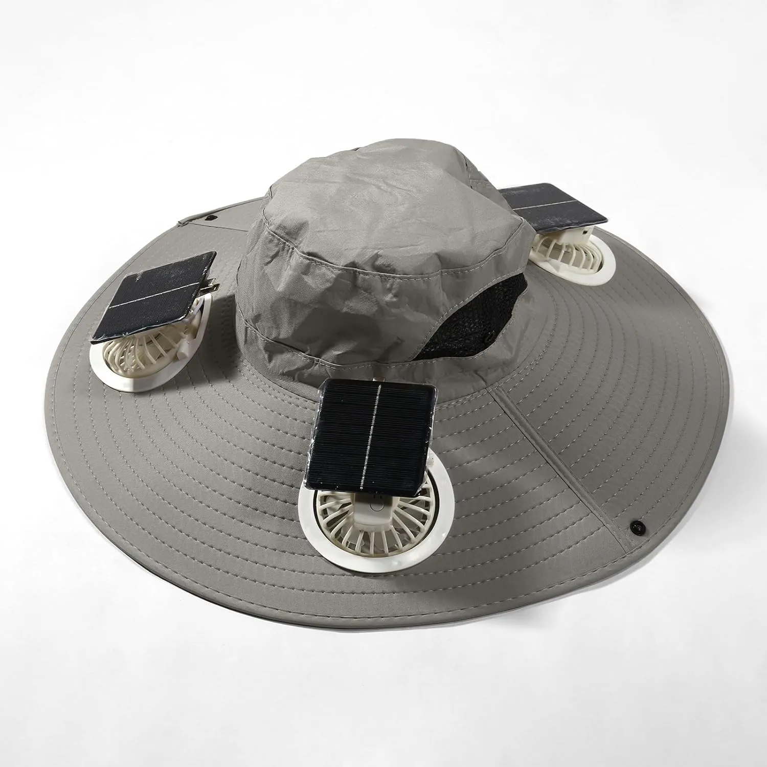 Wide Brim Solar Fan Outdoor Fishing Hat-Solar & USB Charging Big Head, Outdoor Fishing Sun Hat with Removable for Men
