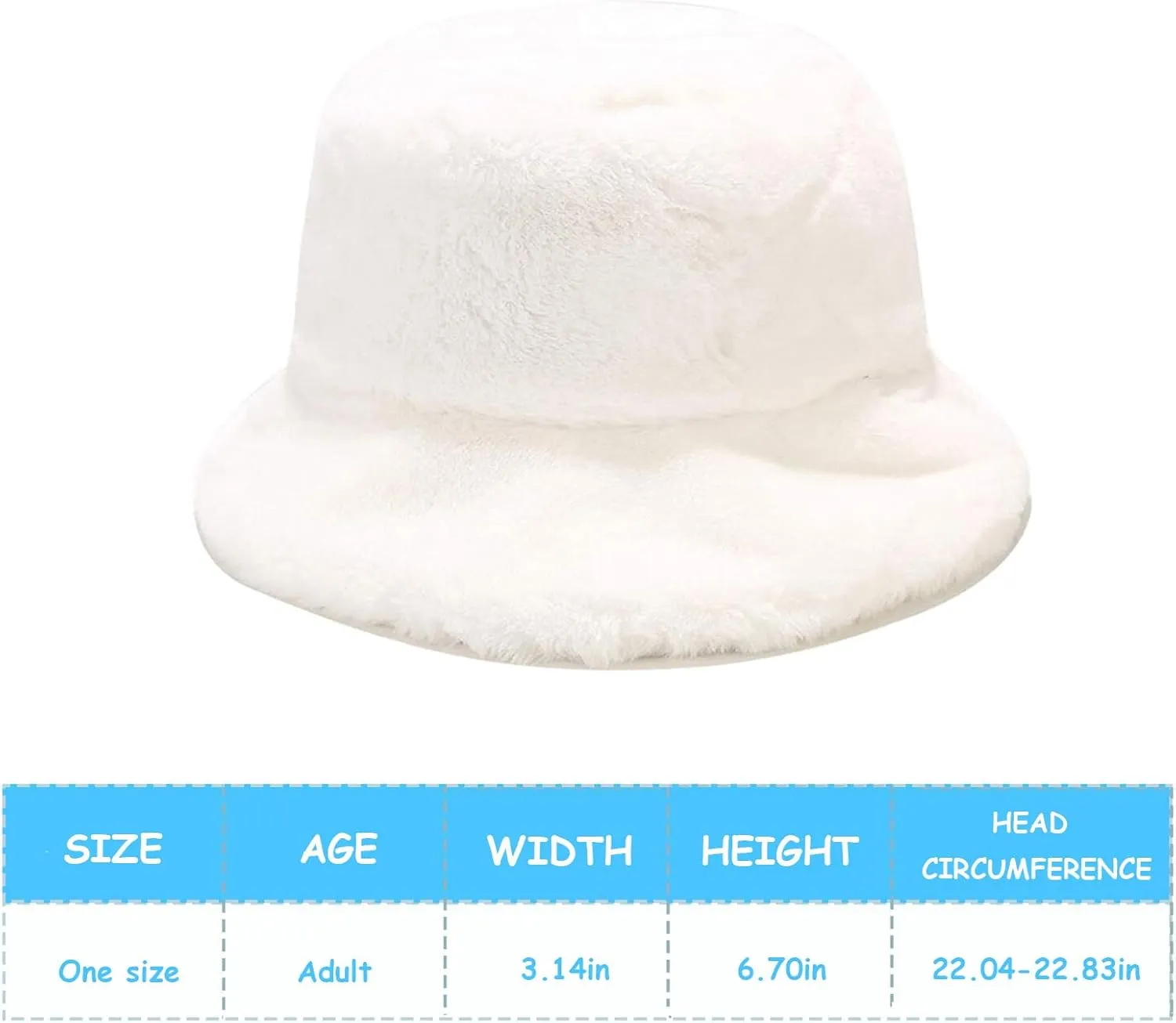 Winter Faux Fur Furry Bucket Hat Fluffy Fuzzy Warm Hat Plush Fisherman Hat for Women Men Teens Girls