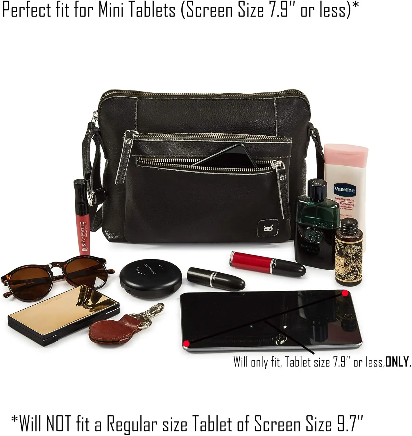 Wise Owl Accessories Small Soft Pebbled Real Leather Crossbody Handbags Purses Sling Crossover Shoulder Bag