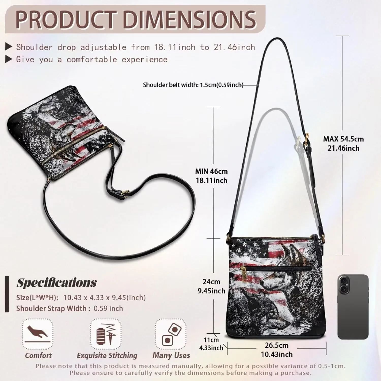 Women Hobo Bag Crossbody Shoulder Purse Multi Pocket Satchel Handbag with Adjustable Strap
