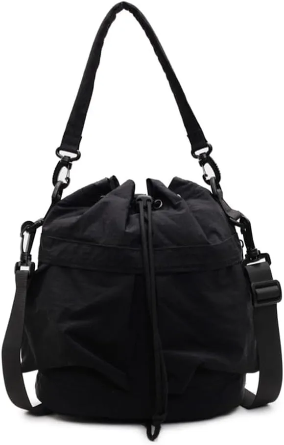 Women Shoulder Bag Drawstring Bucket Bag Large Capacity Backpack Commuting Bag Trendy Crossbody Bag for Autumn Winter
