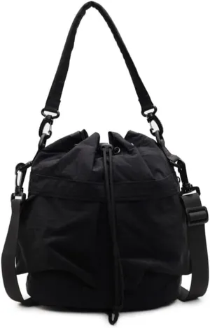 Women Shoulder Bag Drawstring Bucket Bag Large Capacity Backpack Commuting Bag Trendy Crossbody Bag for Autumn Winter